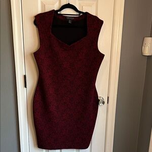 Forever 21 Red Red Floral Form Fitting Mini Dress